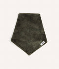 Bandana pour chien en velours côtelé vert et crème, taille M