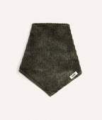 Bandana pour chien en velours côtelé vert et crème, taille XL