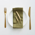 Lot de 2 serviettes de table en lin Martini Olive
