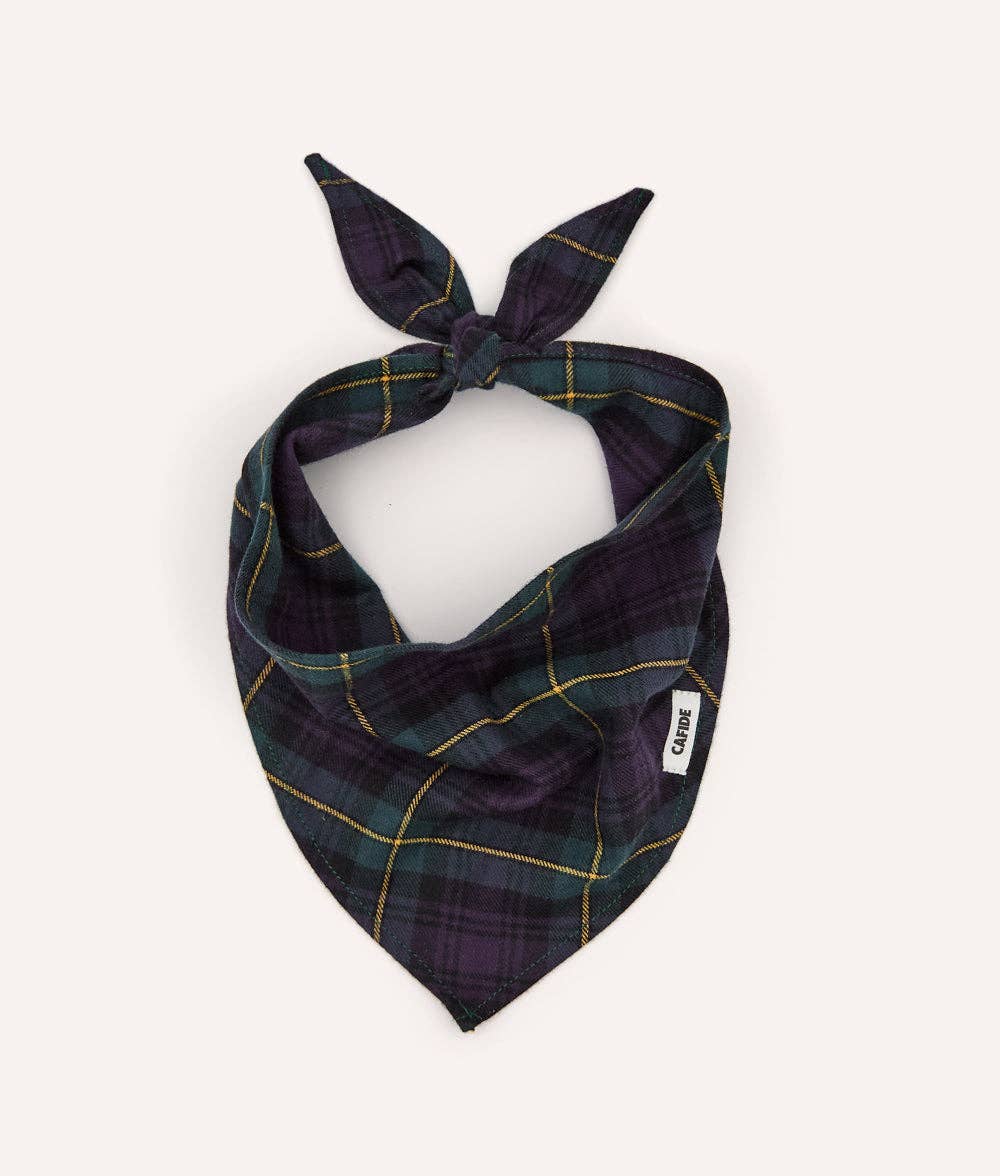 Bandana pour chien tartan Black Watch et crème