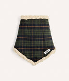 Bandana pour chien tartan vert et crème, taille S