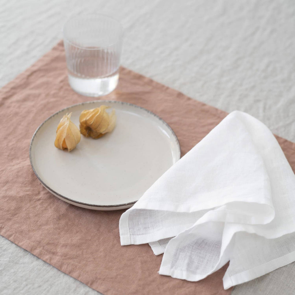 Lot de 2 serviettes légères en lin blanc, vue 4