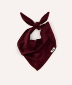Bandana pour chien en velours côtelé bordeaux et crème