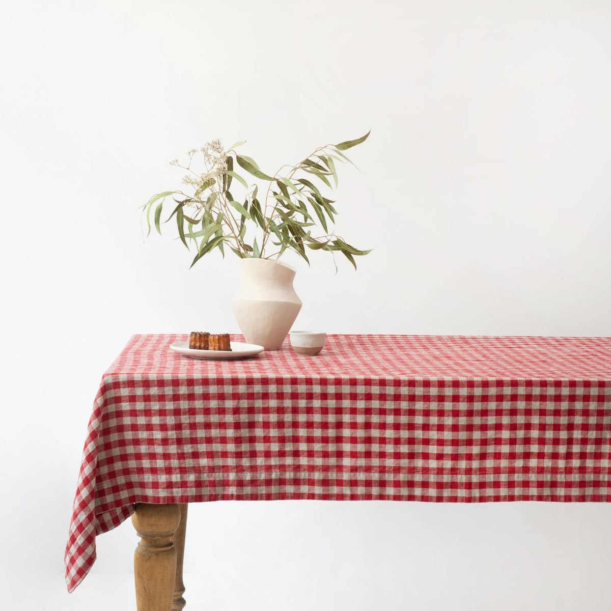 Nappe en lin à carreaux vichy rouge