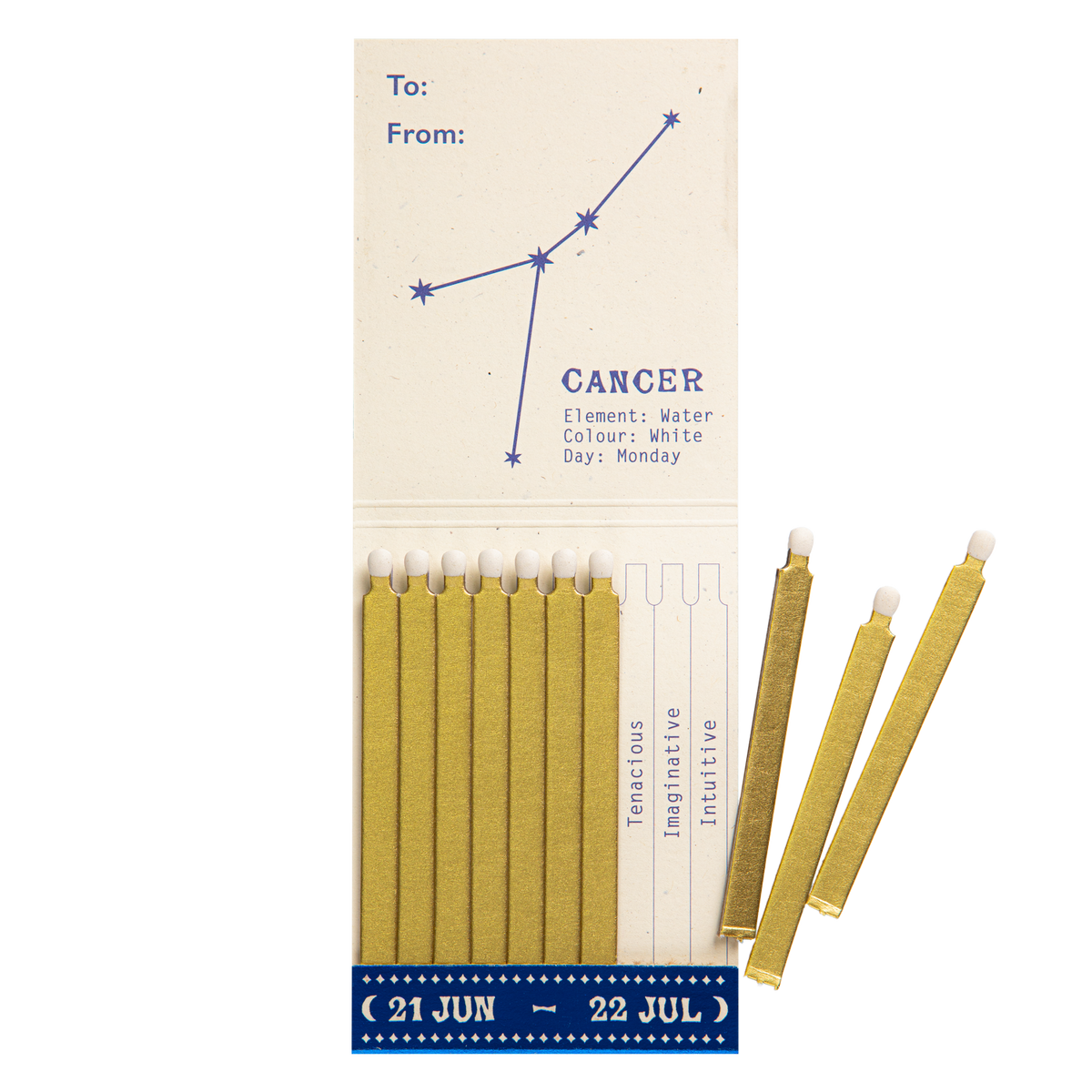 Carnet d'allumettes signe du zodiaque Cancer, vue 2