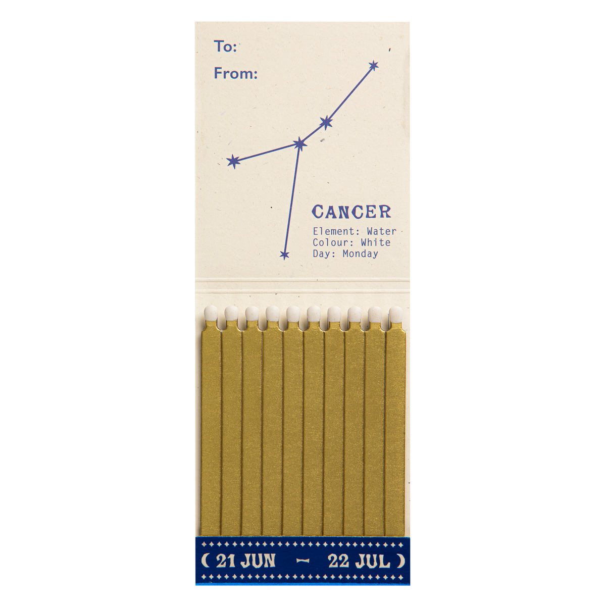 Carnet d'allumettes signe du zodiaque Cancer, vue 3