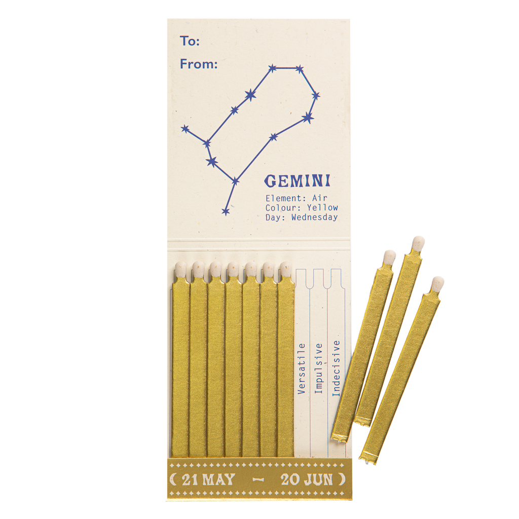 Carnet d'allumettes signe du zodiaque Gémeaux, vue 3