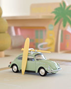 Miniature Volkswagen Coccinelle 1303 jaune 1973 avec planche de surf, Jet-car au 1/43, vue 2