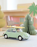 Miniature Volkswagen Coccinelle 1303 jaune 1973 avec planche de surf, Jet-car au 1/43