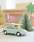 Miniature Volkswagen Coccinelle 1303 jaune 1973 avec planche de surf, Jet-car au 1/43