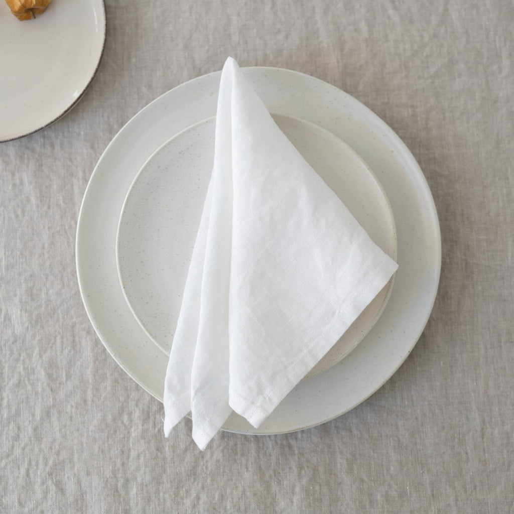 Lot de 2 serviettes légères en lin blanc