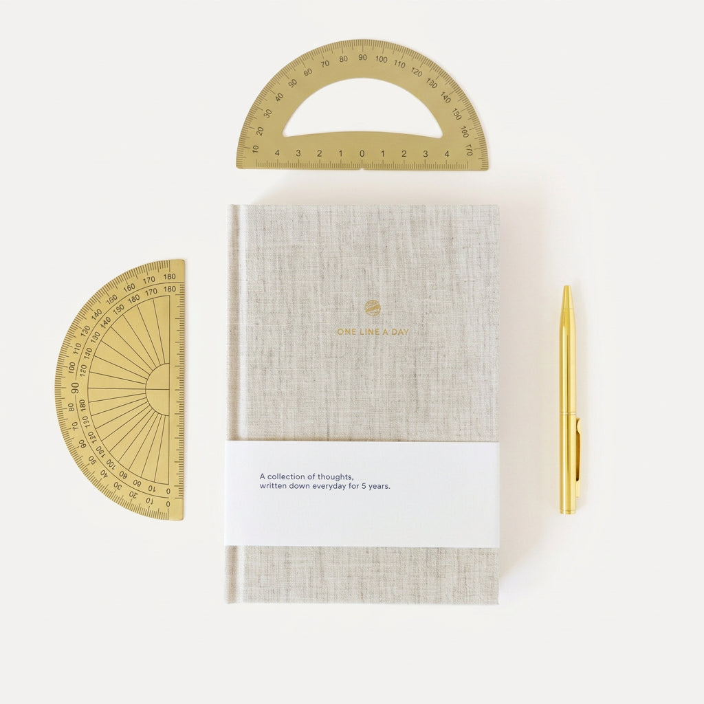 Journal A-Journal One Line a Day, couverture en lin naturel, vue 2