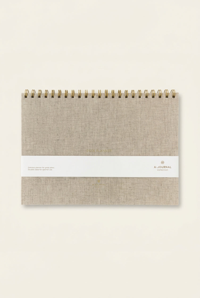 organisateur de bureau, matiere lin naturel 