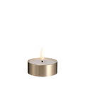 Bougie chauffe-plat LED effet cire fondue, coupelle laiton