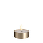 Bougie chauffe-plat LED effet cire fondue, coupelle laiton