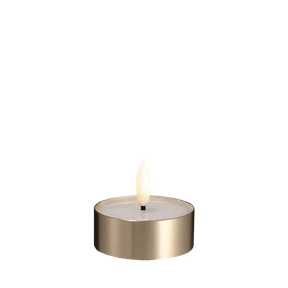 Bougie chauffe-plat LED effet cire fondue, coupelle laiton