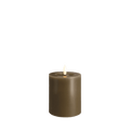 Bougie pilier LED effet cire fondue sable foncé