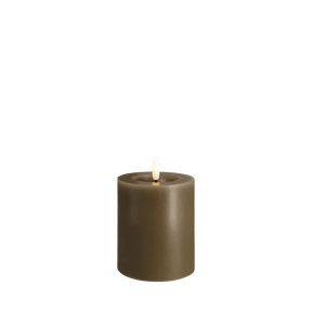 Bougie pilier LED effet cire fondue sable foncé