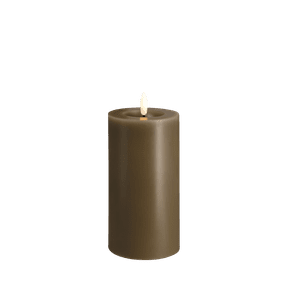 Bougie pilier LED effet cire fondue sable foncé, vue 2