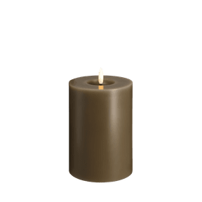 Bougie pilier LED effet cire fondue sable foncé, vue 4