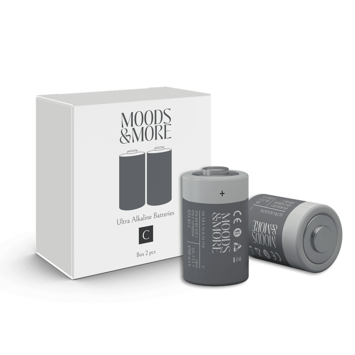 Lot de 2 piles alcalines C pour bougies pilier LED