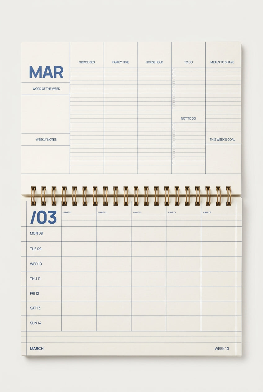interieur callendrier organisateur familial