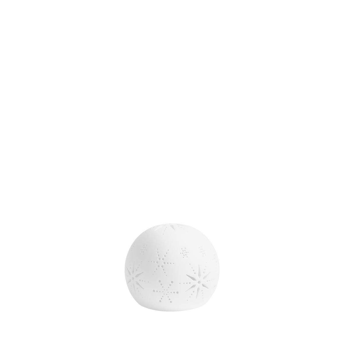 Photophore dôme en céramique blanche ajourée, sans bougie allumée