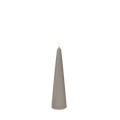 Bougie LED cône couleur grès, éteinte, vue 2