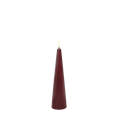 Bougie LED cône – Rouge vin, finition lisse