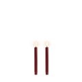 Lot de 2 mini bougies LED rouge carmin, allumées