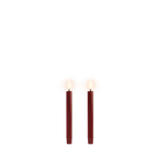 Lot de 2 mini bougies LED rouge carmin, allumées