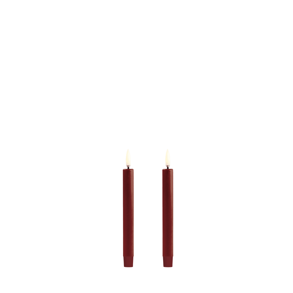 Lot de 2 mini bougies LED rouge carmin, éteintes