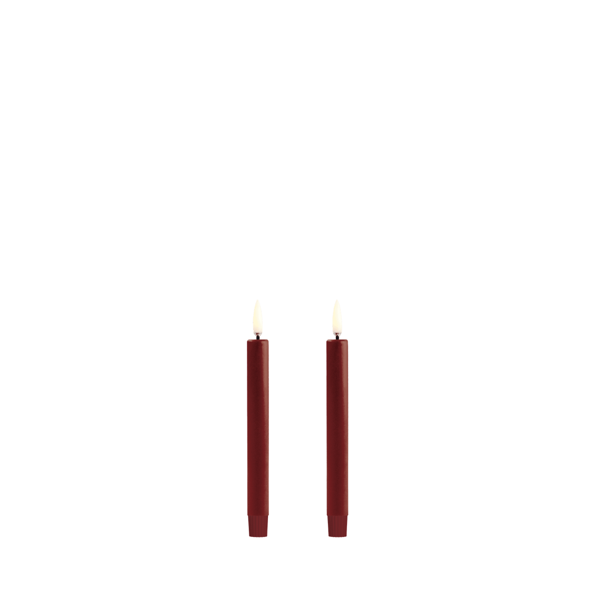 Lot de 2 mini bougies LED rouge carmin, éteintes