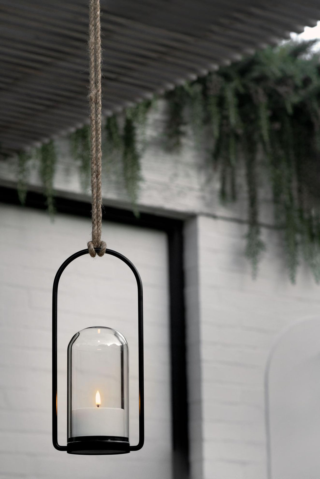 Lanterne d'extérieur LED à dôme en verre, en extérieur, vue 3