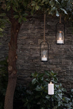 Lanterne d'extérieur LED à dôme en verre, en extérieur avec d'autres lanternes