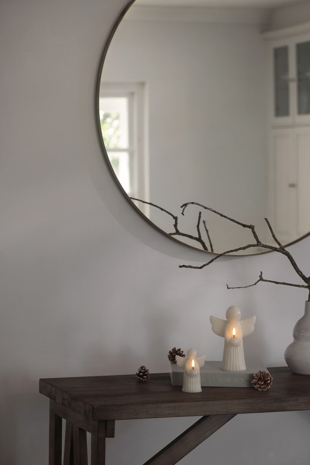 Bougie LED ange en cire vanille, vue 5