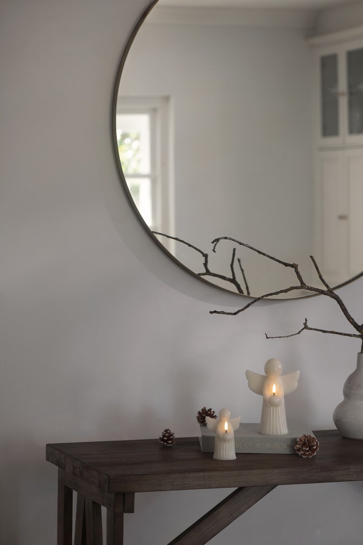 Bougie LED ange en cire vanille, vue 5