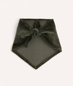 Bandana pour chien en velours côtelé vert et crème, taille L, vue 4