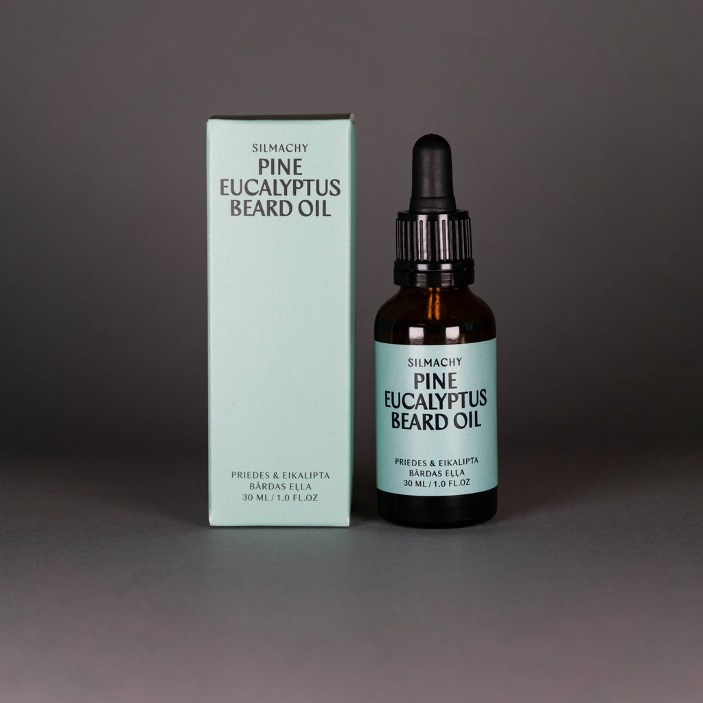 Huile à barbe pin et eucalyptus – soin hydratant et rafraîchissant