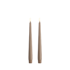 Bougies fines LED effet soie (lot de 2), coloris sable