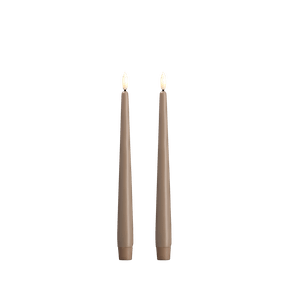 Bougies fines LED effet soie (lot de 2), coloris sable