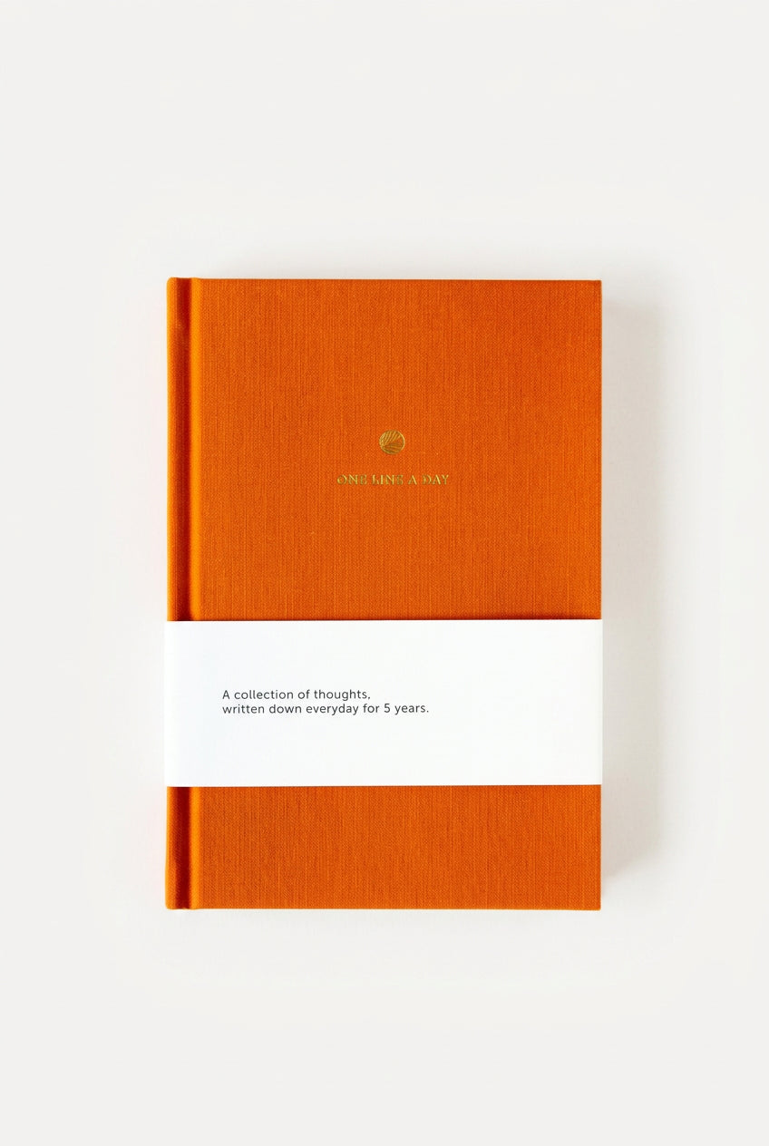 Journal A-Journal One Line a Day, couverture en lin orange