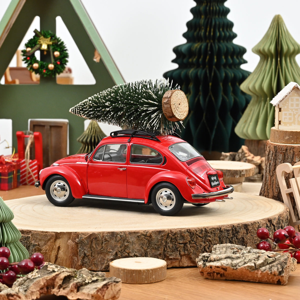 Miniature Volkswagen Coccinelle 1973 édition Noël Jet-car au 1/43, vue 2
