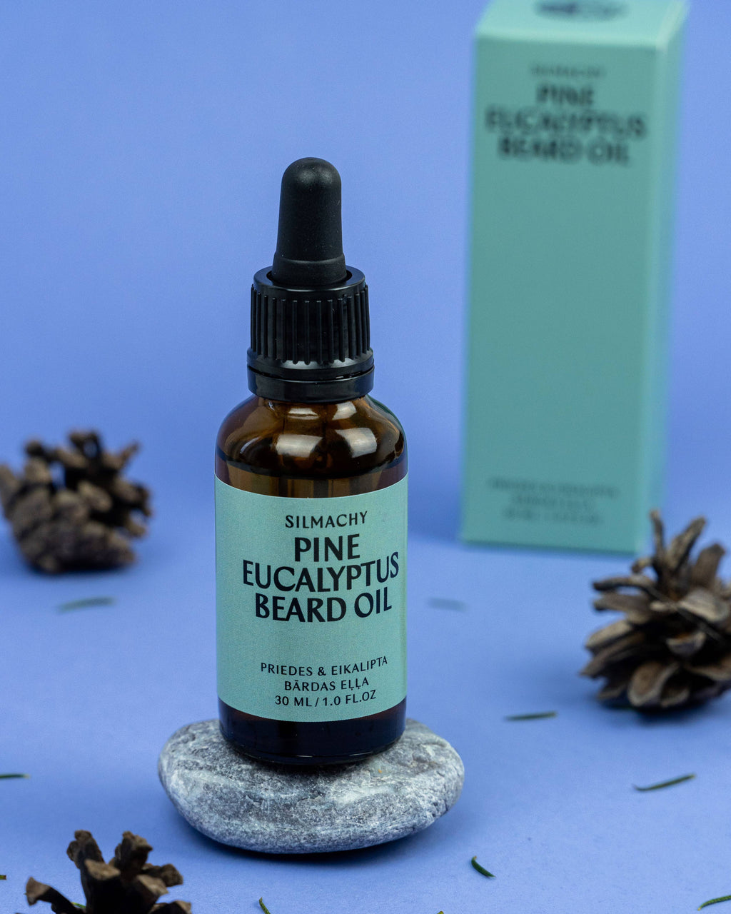 Huile à barbe pin et eucalyptus – soin hydratant et rafraîchissant