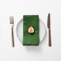 Lot de 2 serviettes de table en lin vert
