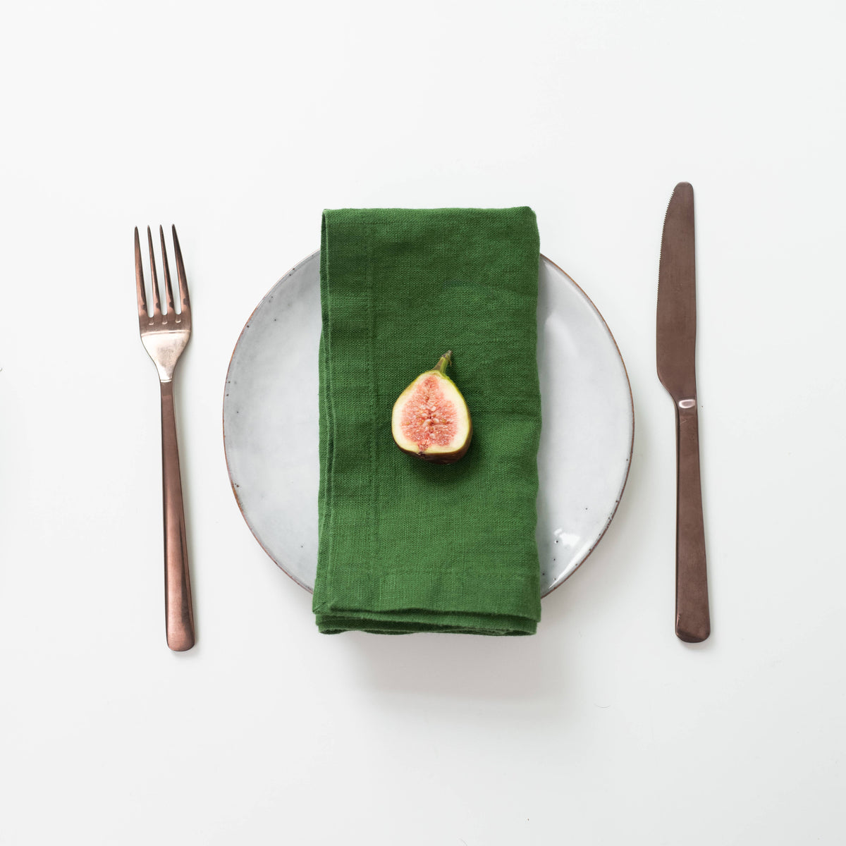 Lot de 2 serviettes de table en lin vert