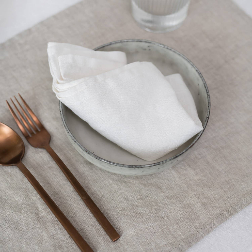 Lot de 2 serviettes légères en lin blanc, vue 3