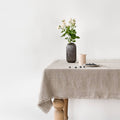 Nappe en lin naturel à franges