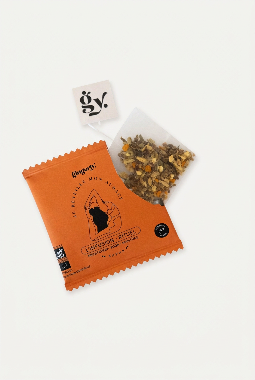 Infusion Gingerly Je réveille mon audace, recette du coffret Équilibre