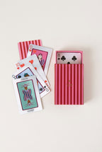 Jeu de cartes à jouer A-Journal rayé rouge, vue 2